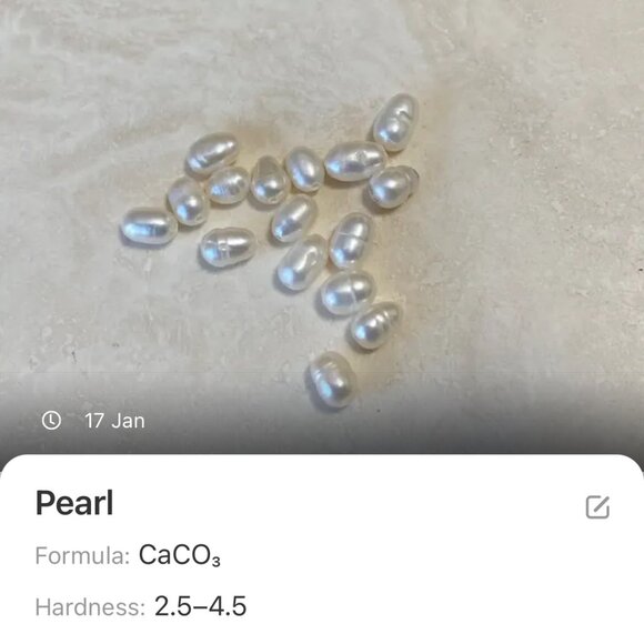 Genuine Grey Anhydrite & White Freshwater Pearl Choker, Beaded Natural Gemstones - Picture 12 of 13